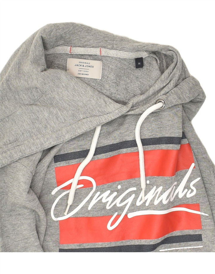 JACK & JONES Mens Graphic Hoodie Jumper Medium Grey Cotton | Vintage Jack & Jones | Thrift | Second-Hand Jack & Jones | Used Clothing | Messina Hembry 
