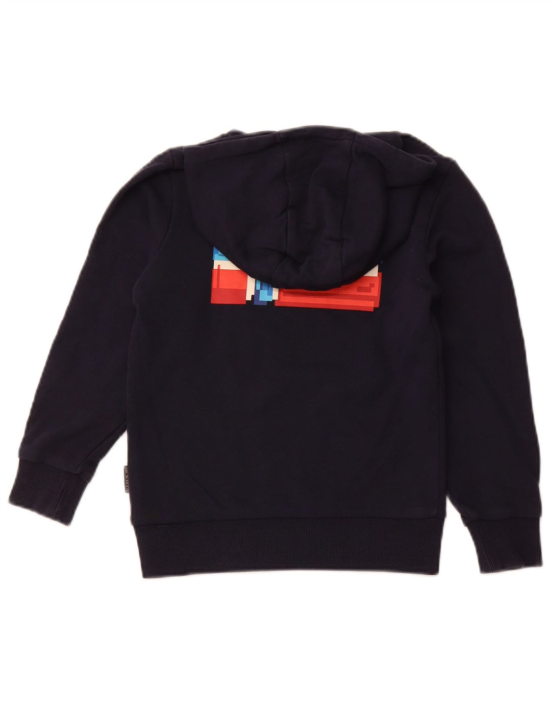 NAPAPIJRI Pull à capuche graphique pour garçon 7-8 ans en coton bleu marine