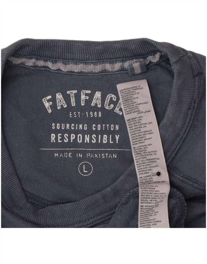 Fat Face Sweat-shirt graphique pour homme en coton bleu Taille L