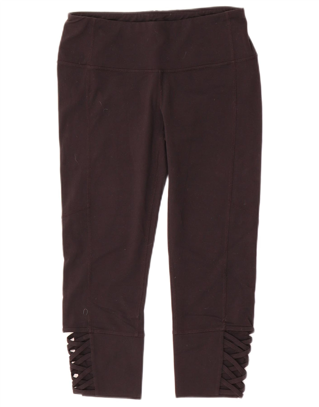 ATHLETA Legging Capri Femme UK 10 Petit Nylon Noir