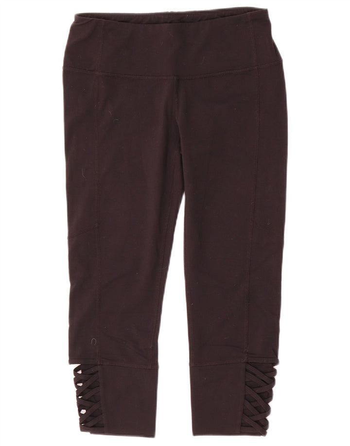 ATHLETA Legging Capri Femme UK 10 Petit Nylon Noir