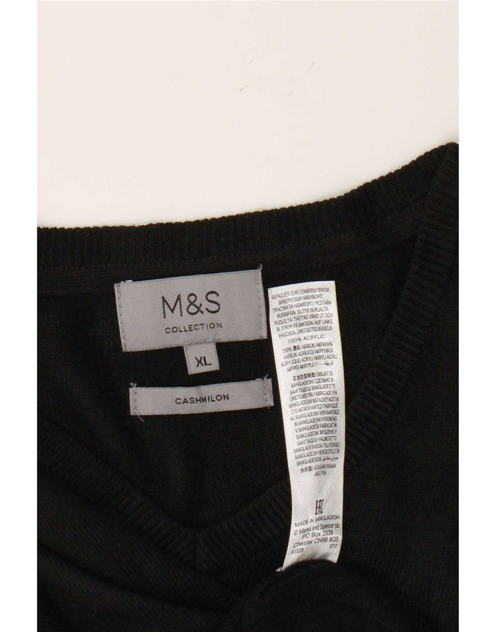 Marks & Spencer Pull Col V Homme XL Noir Acrylique
