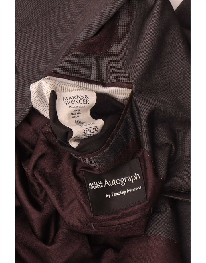 Marks & Spencer Veste blazer autographe à 2 boutons pour homme UK 42 Grande laine grise