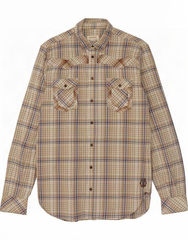 Diesel Chemise Homme Grand Carreau Beige