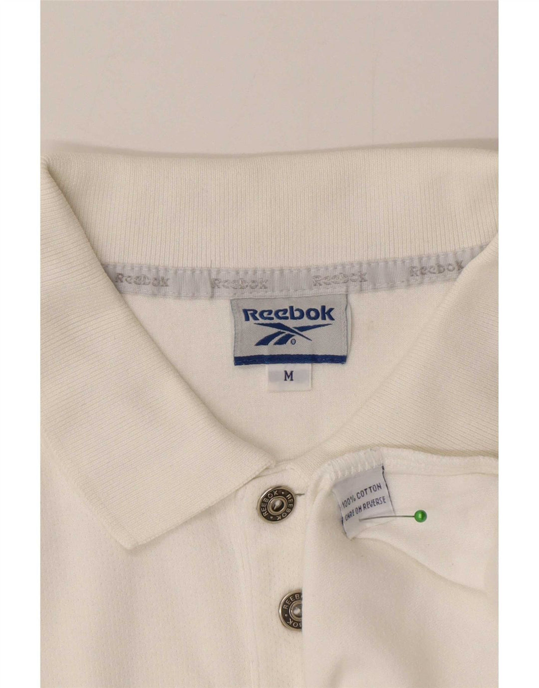 Reebok Polo Homme Blanc Moyen Coton