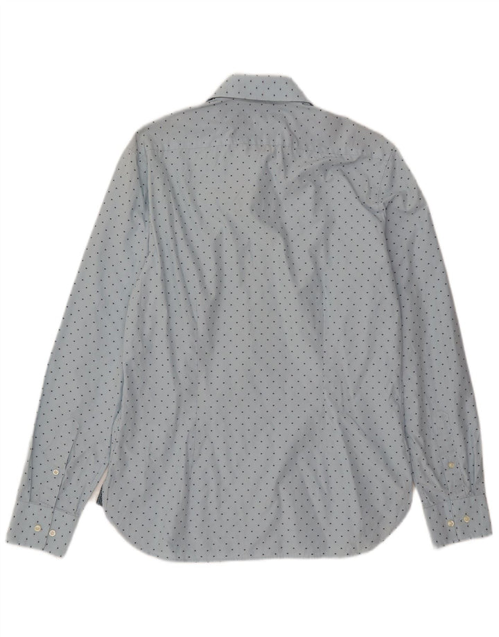 TED BAKER Chemise Slim Fit Homme Taille 16 Grand Coton Bleu à Pois