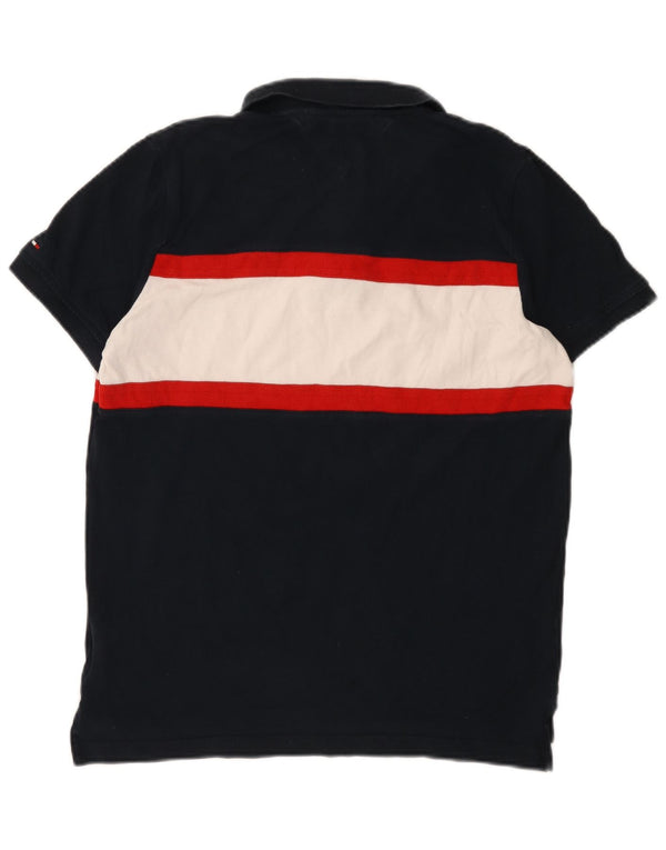 Tommy Hilfiger Polo Slim Fit pour Homme en Coton Colorblock Bleu Marine Large