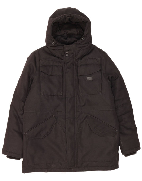 G-Star Veste matelassée à capuche pour homme UK 40 Large Noir Polyester