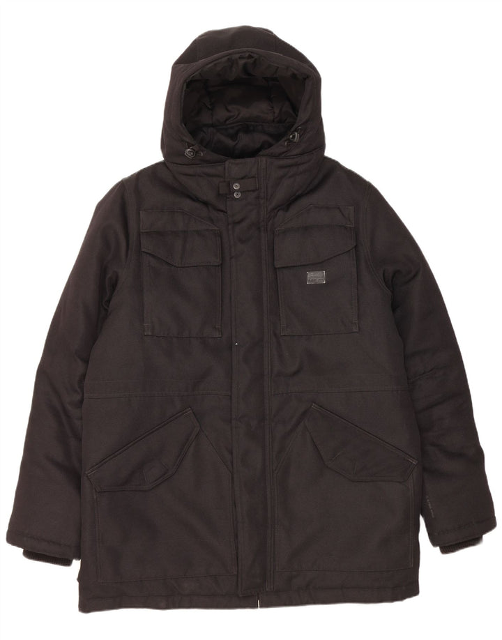 G-Star Veste matelassée à capuche pour homme UK 40 Large Noir Polyester