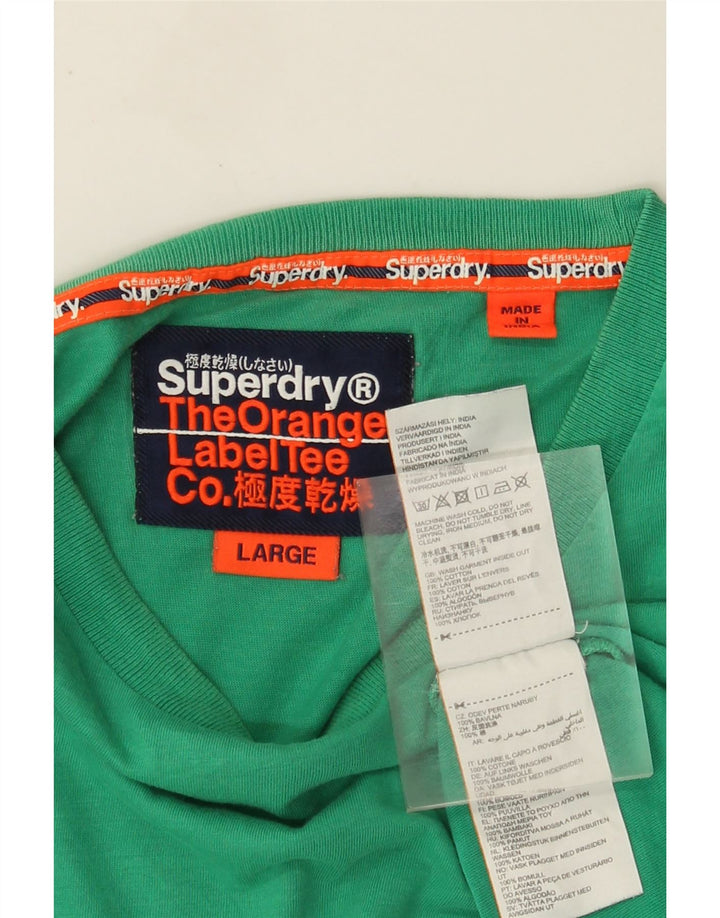 SUPERDRY T-Shirt Homme Top Large Vert Coton