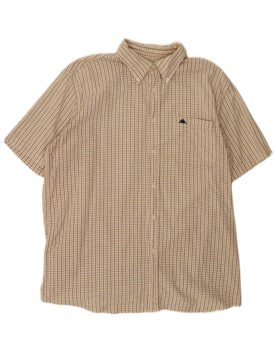 KAPPA Chemise à manches courtes pour homme 2XL en coton à carreaux blancs