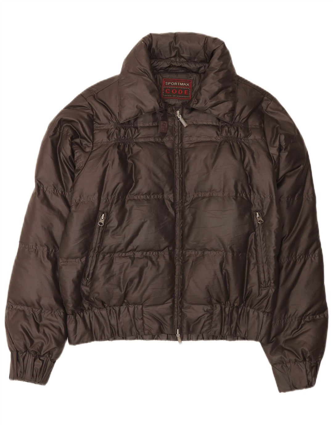 Sportmax Veste matelassée surdimensionnée pour femme UK 10 Petit Marron Polyester