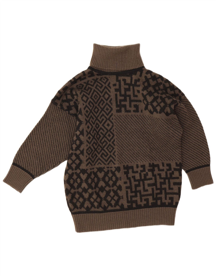 i Blues Pull col roulé pour femme IT 42 Marron moyen géométrique