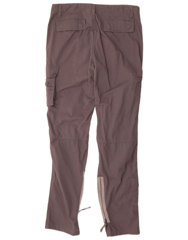 Issaline Pantalon cargo slim taille haute pour femme Large W34 L34 Gris Coton