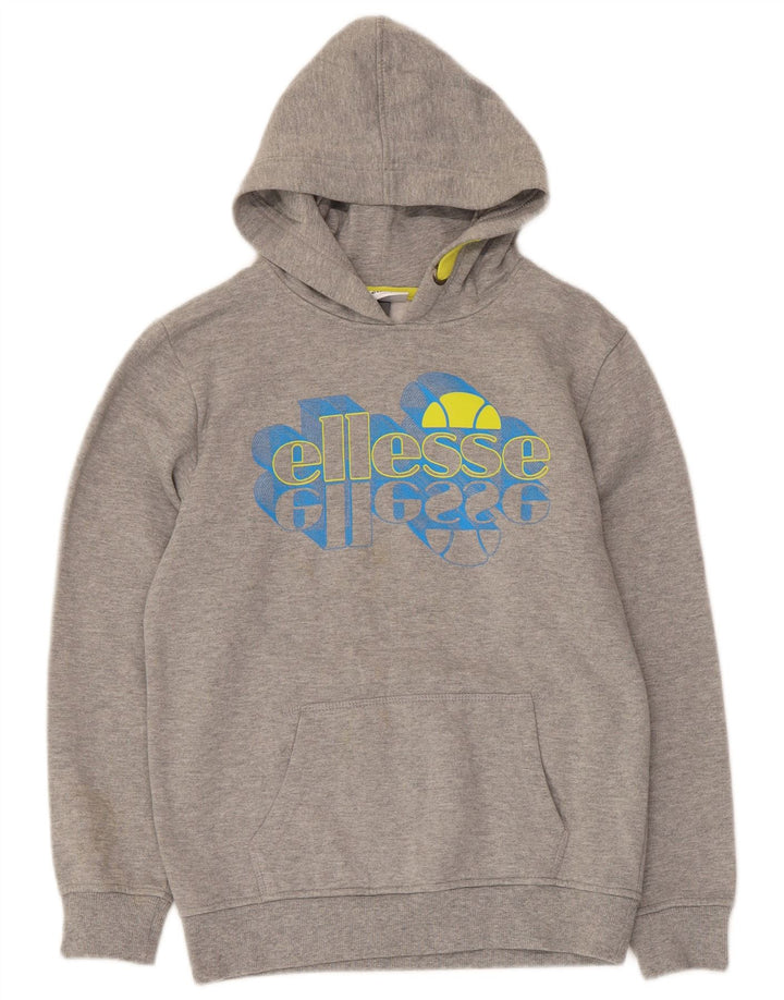 Ellesse Pull à capuche graphique pour garçon 12-13 ans Gris Polyester