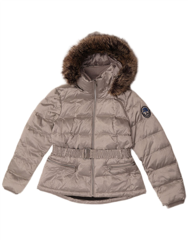 Lands End Veste matelassée à capuche pour femme Petite Taille UK 10 Petit Argent Polyester