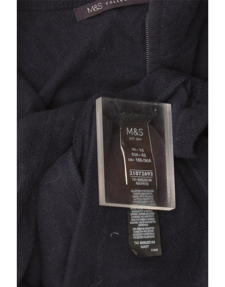 Marks & Spencer Veste polaire pour femme UK 14 Large Bleu marine Polyester