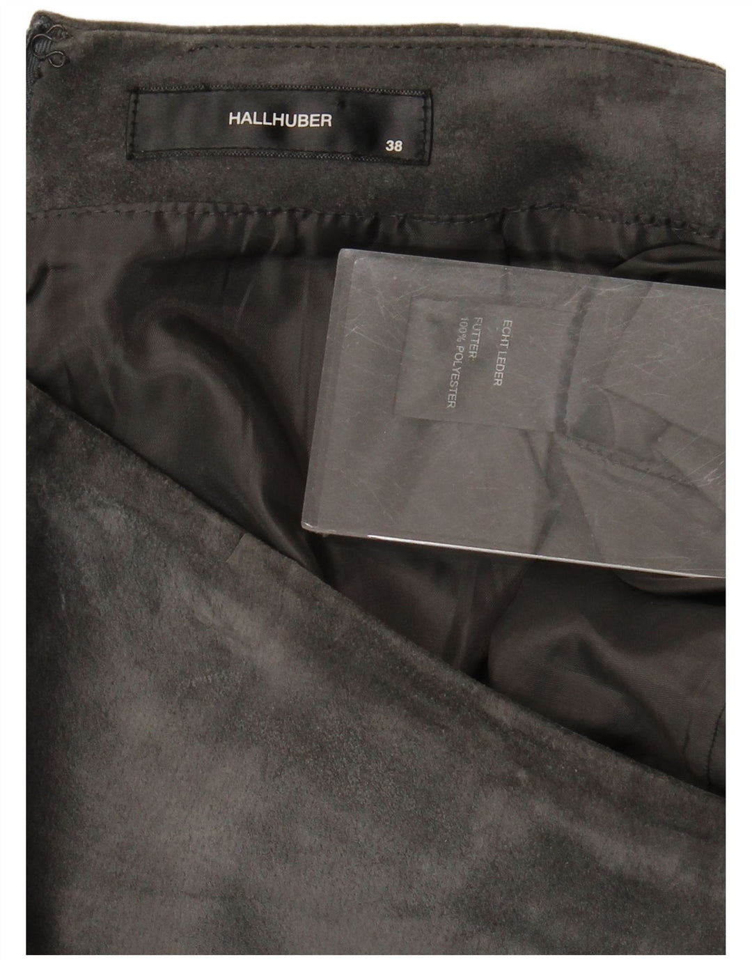 HALLHUBER Jupe en daim pour femme EU 38 Medium W32 Cuir gris