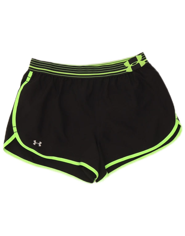 Under Armour Short de sport pour femme UK 12 Medium Noir à fines rayures