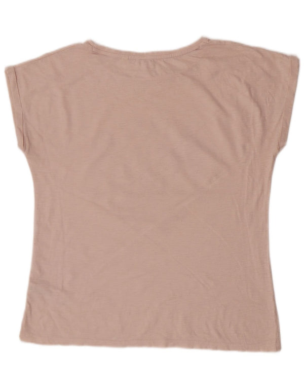 Fat Face T-shirt graphique pour femme UK 14 Grand coton rose