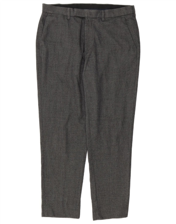 Marks & Spencer Pantalon de costume coupe ajustée pour homme W34 L28 Gris Polyester