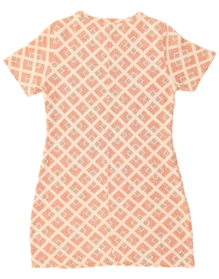 Zara Robe fourreau pour femme UK 14 Large Rouge Géométrique