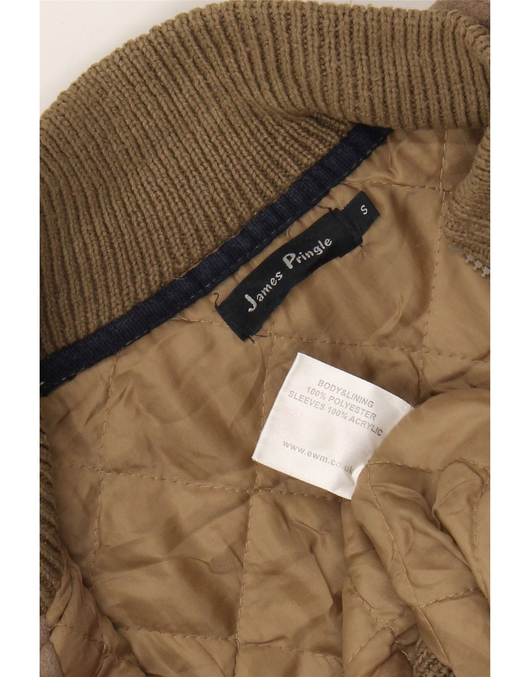 James Pringle Veste Bomber Coupe Ample pour Homme UK 36 Petit Marron Polyester