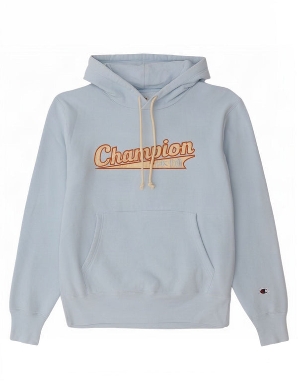 Champion Pull à Capuche Graphique Homme Bleu Moyen Coton