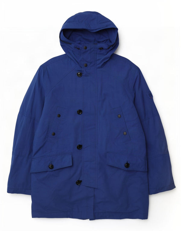 Tommy Hilfiger Veste Parka à capuche pour homme UK 40 Large Bleu Polyester