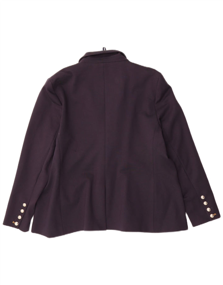 Marks & Spencer Veste blazer à 2 boutons pour femme UK 22 3XL Bleu marine Viscose