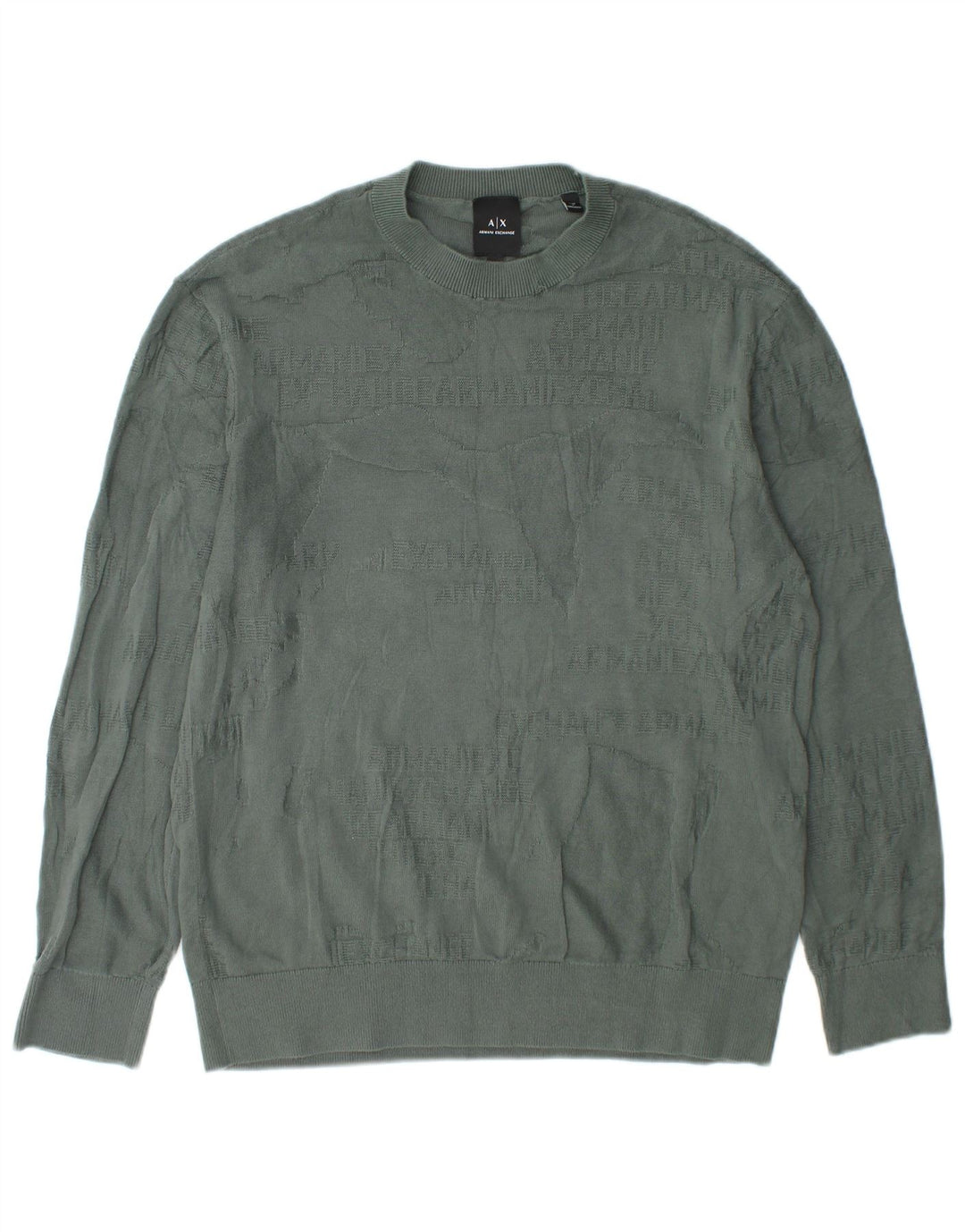 Armani Exchange Pull ras du cou pour homme en coton vert petit