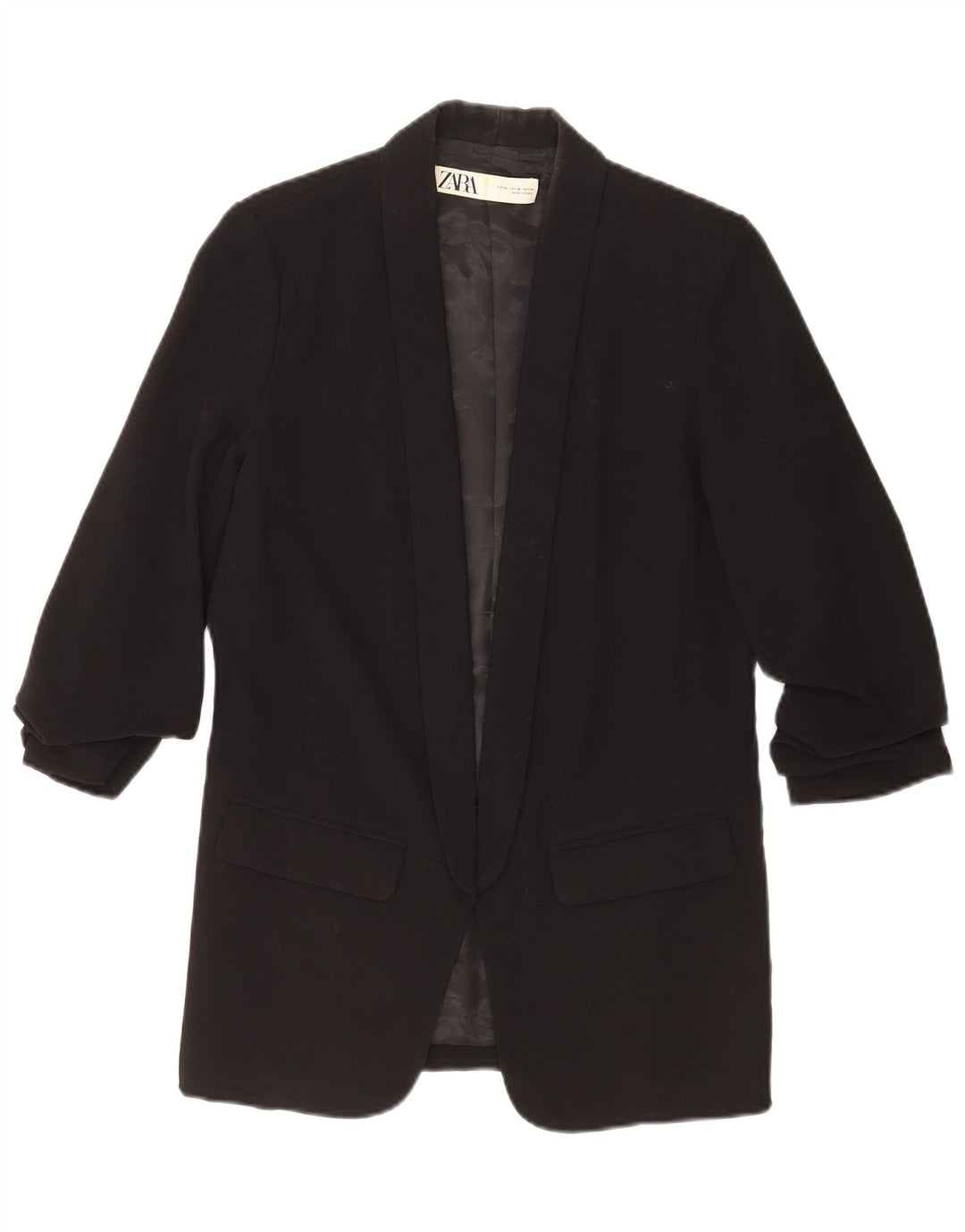 Zara Veste blazer surdimensionnée pour femme UK 6 XS Noir Polyester