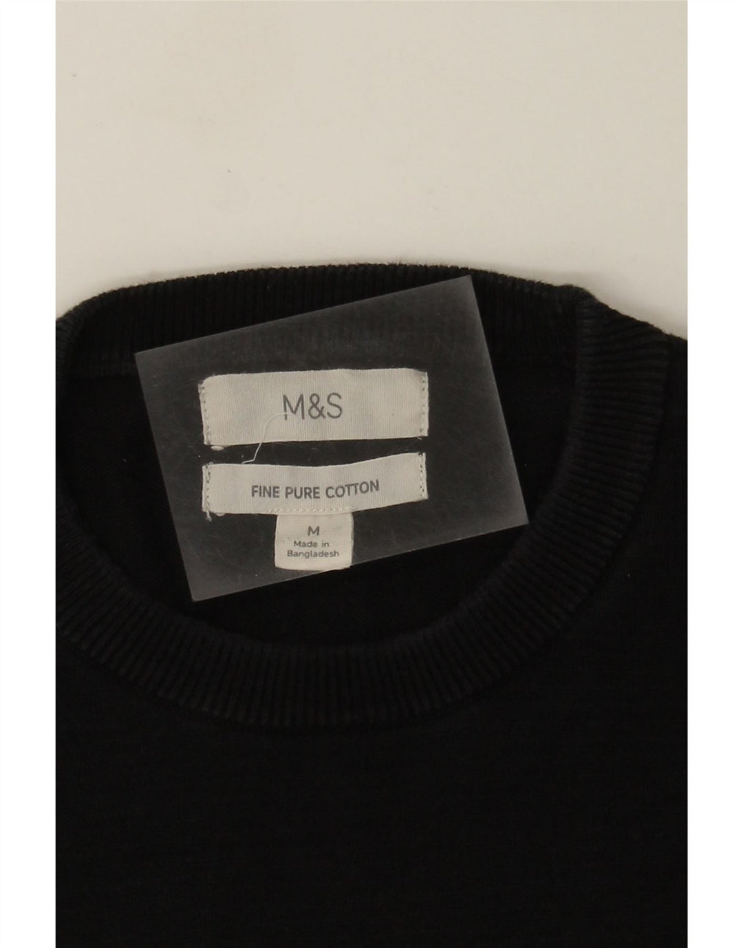 Marks & Spencer Pull à col rond pour femme en coton noir moyen
