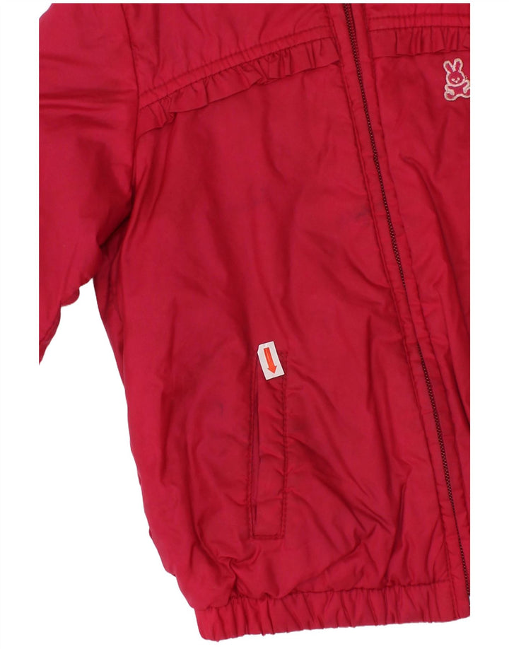 BENETTON Veste coupe-vent à capuche pour fille 3-4 ans Rouge