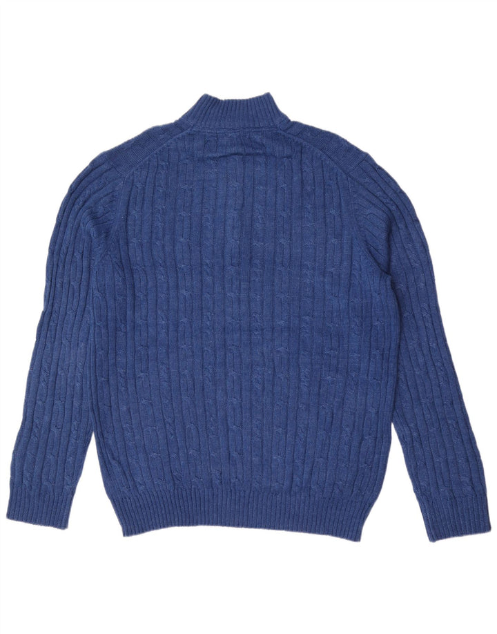 Izod Pull col zippé pour homme en coton bleu Taille L