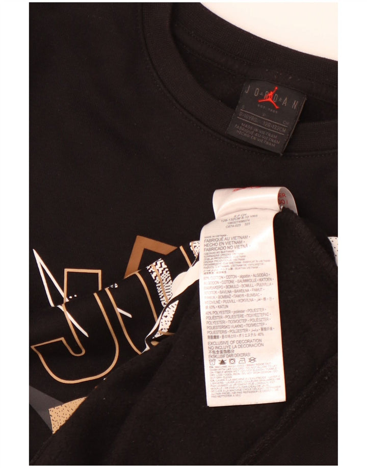JORDAN Sweat-shirt graphique pour garçon 8-9 ans Petit coton noir