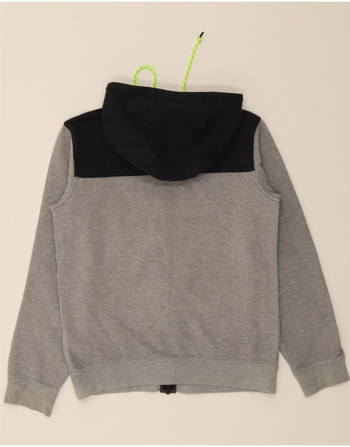 NIKE Mens Zip Hoodie Sweater Small Grey Colourblock Cotton Vintage Nike and Second-Hand Nike from Messina Hembry 