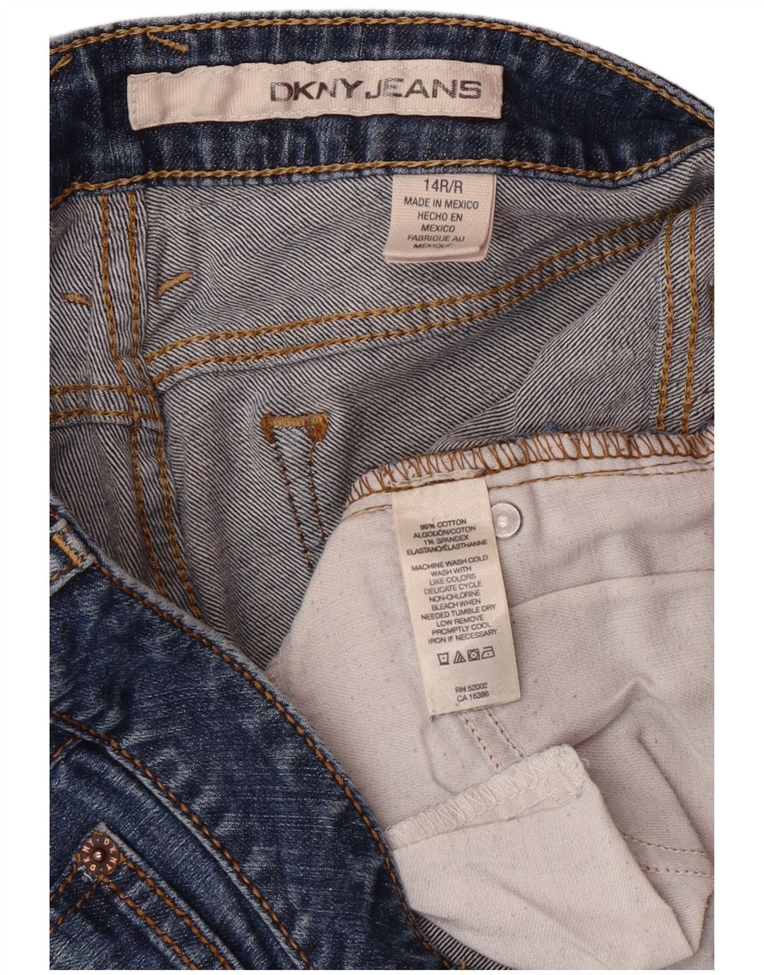 DKNY Womens Bootcut Jeans US 14 XL W36 L30 Blue Cotton