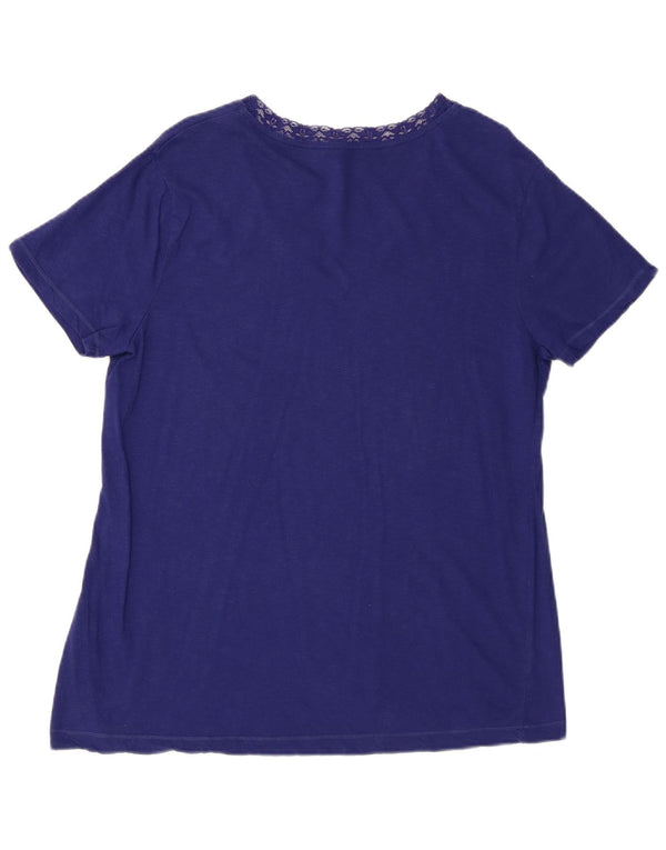 Eddie Bauer T-Shirt Femme Top UK 18 XL Violet Coton