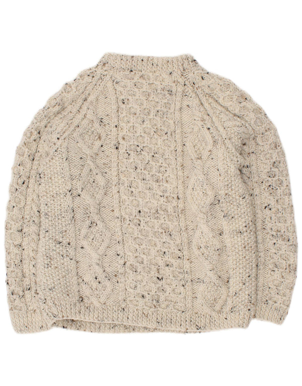 Pull vintage à col roulé pour garçon 5-6 ans Beige moucheté