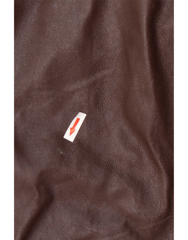 Manteau en cuir femme vintage IT 48 XL Bordeaux