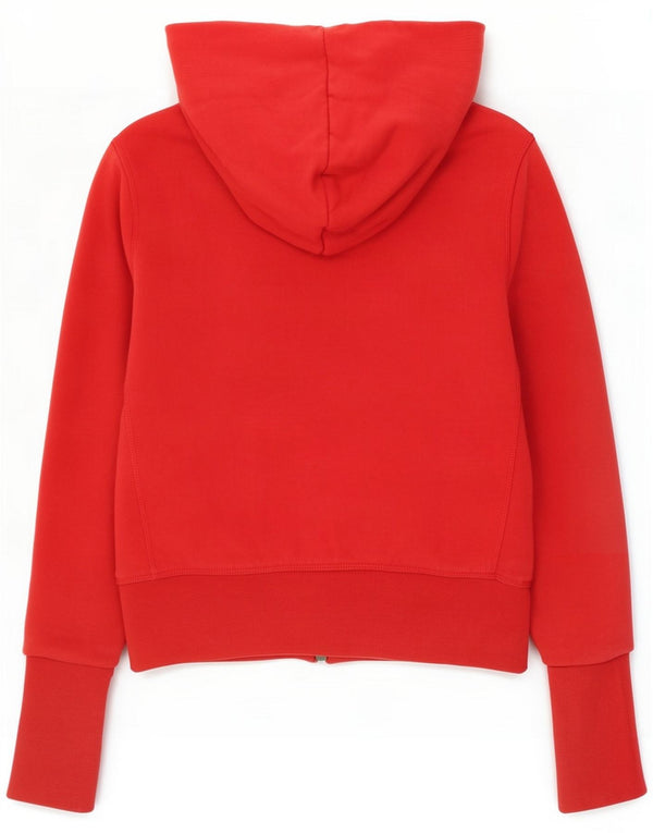 Converse Pull à capuche zippé surdimensionné pour femme UK 10 Petit Coton Rouge