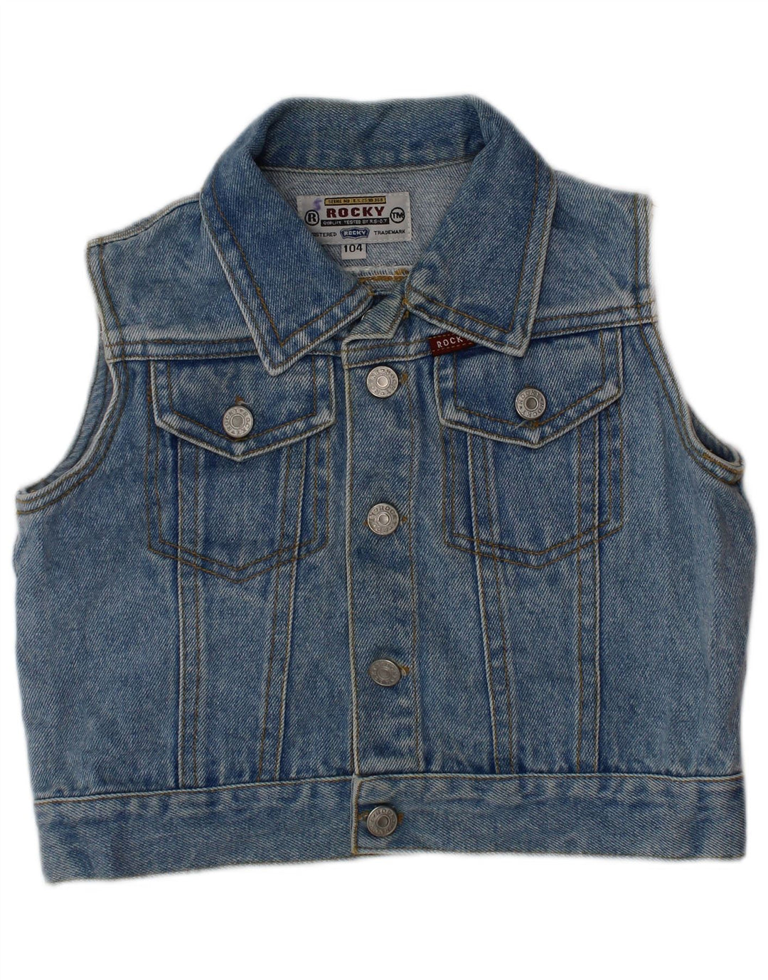 ROCKY Gilet en Jean Garçon 3-4 Ans Bleu Coton