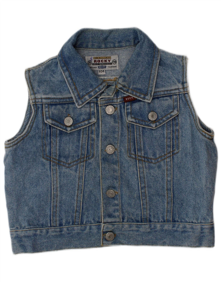 ROCKY Gilet en Jean Garçon 3-4 Ans Bleu Coton