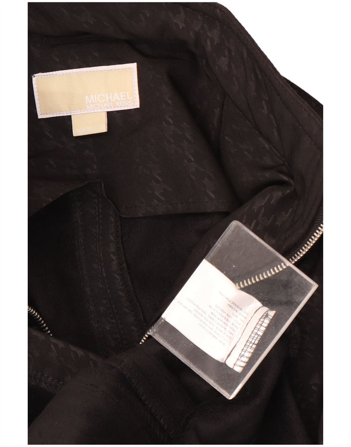 Michael Kors Veste militaire pour femme UK 16 Large Noir Pied-de-poule Polyester