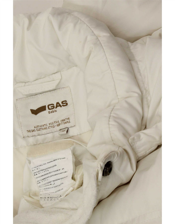 Gas Manteau rembourré à capuche pour femme UK 14 Polyester blanc moyen