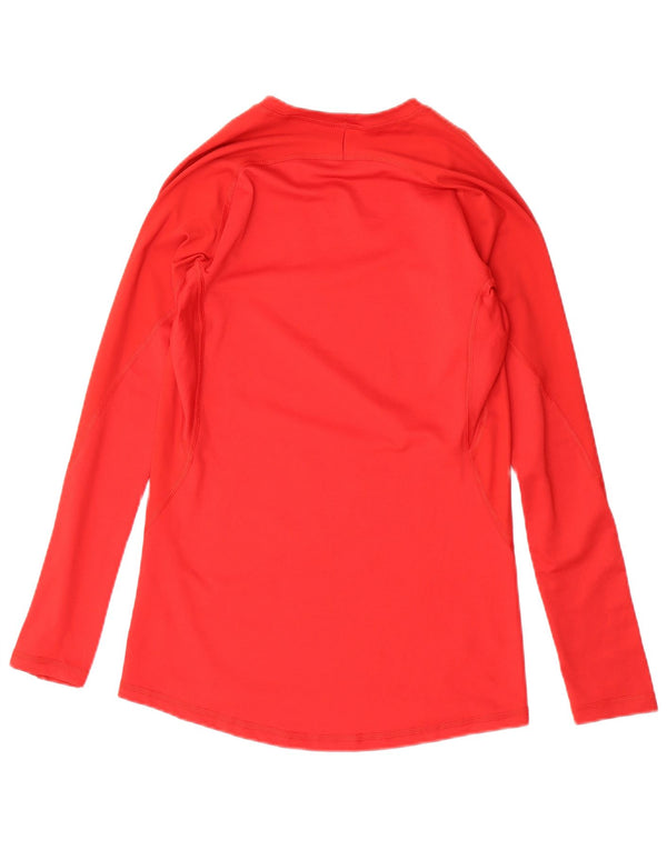 ADIDAS Femmes Climacool Top Manches Longues UK 12 Rouge Moyen Polyester