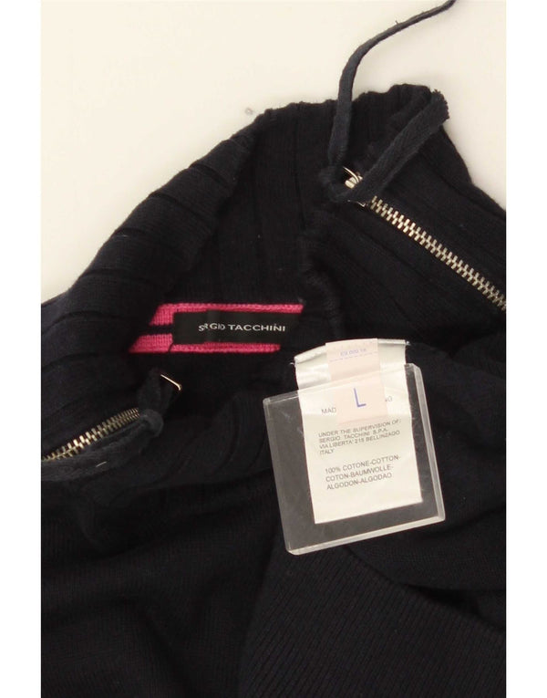 Sergio Tacchini Pull col zippé pour femme UK 16 Large Bleu marine