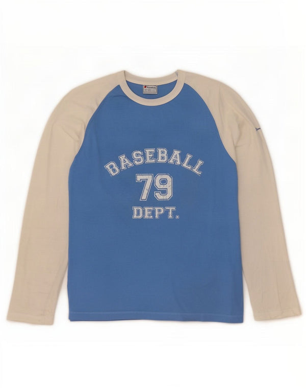 Champion Haut graphique à manches longues pour homme en coton color block Bleu Taille L