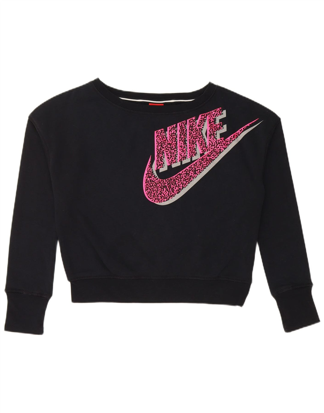 NIKE Sweat-shirt court graphique pour fille 13-14 ans XL Noir Coton